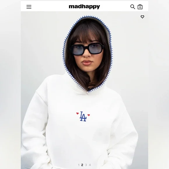Madhappy Dodgers Heart Fleece Hoodie - Picture 2 of 9